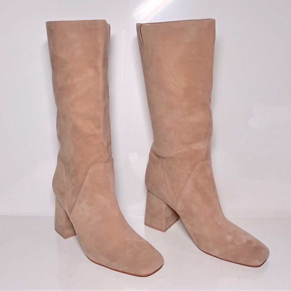 FARYL by Farylrobin Indigo Natural Suede Heeled Boots